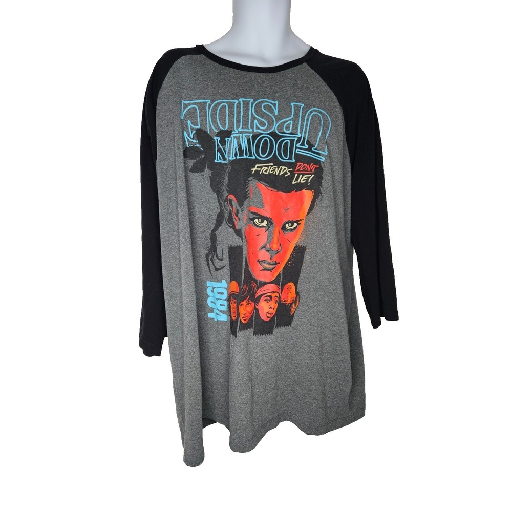Stranger Things Eleven Graphic Shirt 3XL Raglan 3/4 Sleeve Upside Down